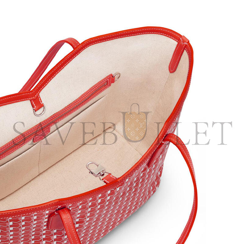 M0ynt red white canvas monogram  tote bag winsert for ci3001-0320 (32*27.5*14cm)
